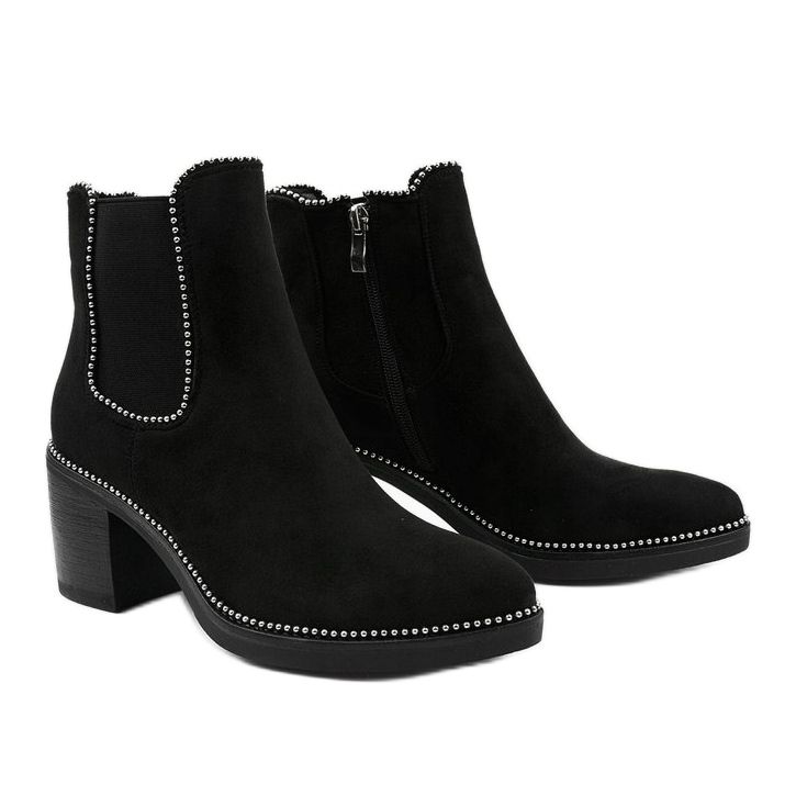 Black ankle boots with eco-suede from Lamensie 2