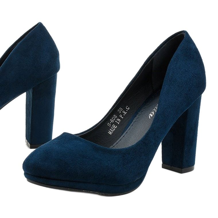 Blue suede pumps on the Recite post 1