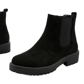 Black suede flat boots by Nahneva 1