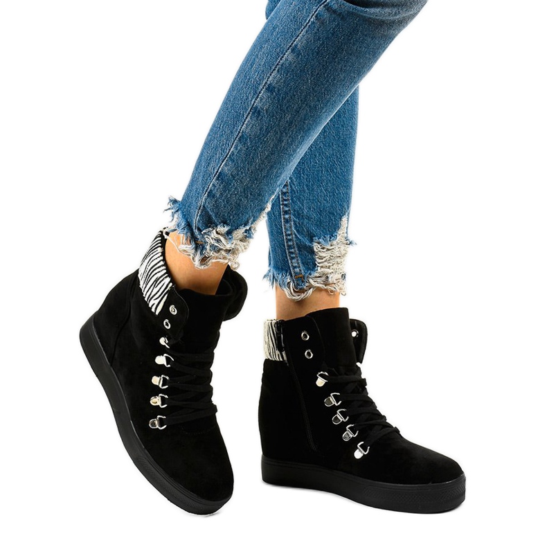 Black Kalista wedge sneakers 1