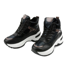 Black, fashionable, eco-leather Daera sneakers 2 Black, fashionable, eco-leather Daera sneakers 2