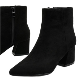 Black ankle boots made of Coradise eco-suede 1