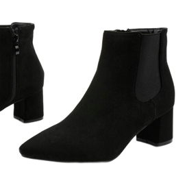 Black suede ankle boots with Prestons elastic 1
