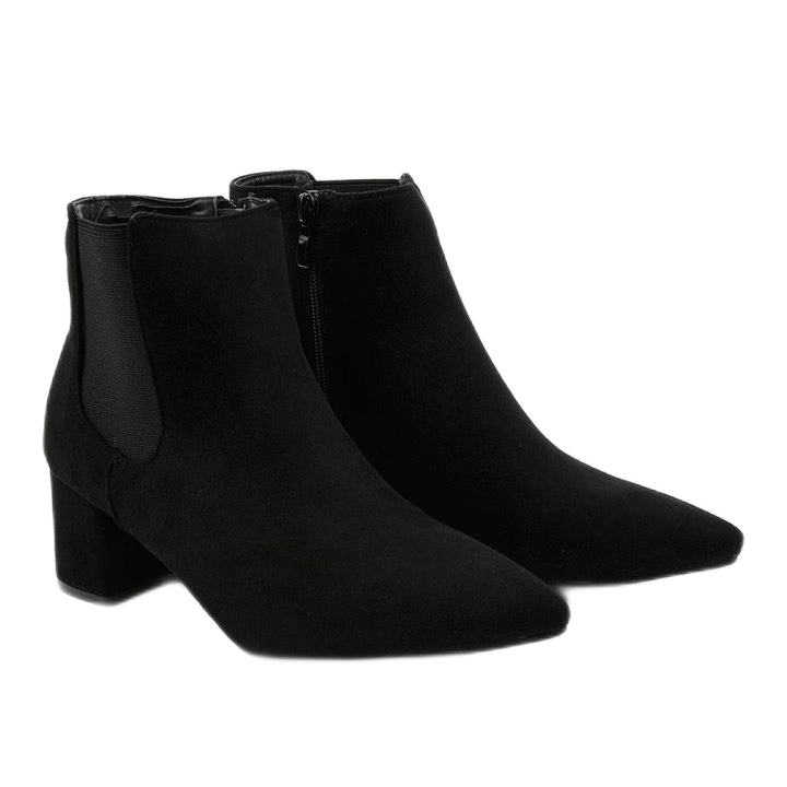 Black suede ankle boots with Prestons elastic 2