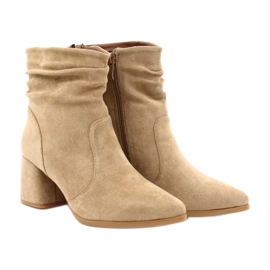 M.Daszyński Beige suede boots MR2025-10 2