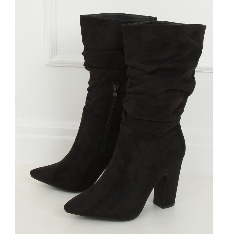 Black high heels boots D7510 Black 1