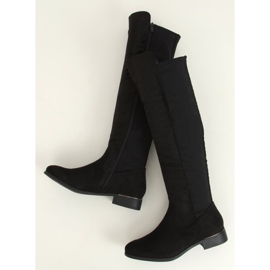 Riding boots with a flexible upper black B0-281 Black 1
