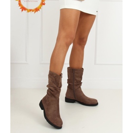 Women's short boots dark beige CH1908 Khaki 1