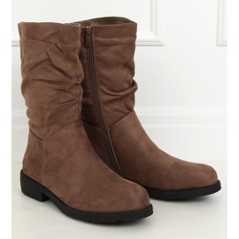 Women's short boots dark beige CH1908 Khaki 2