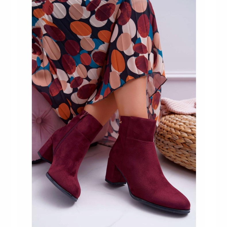 Women's Boots On High Heel Sergio Leone Burgundy BT522 red 2