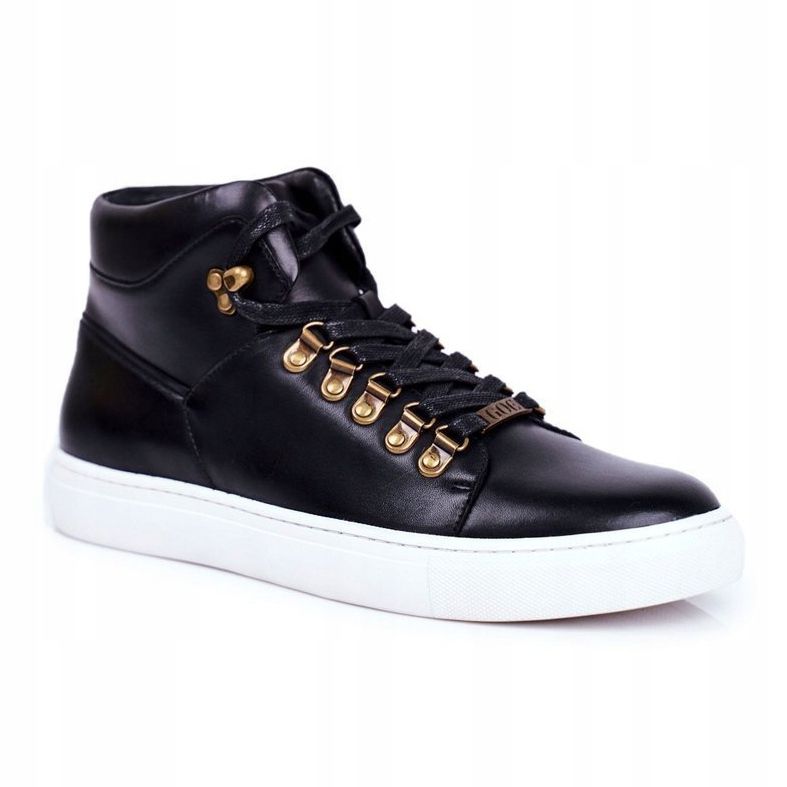 Men's Leather Sneakers GOE Black GG1N3009 1