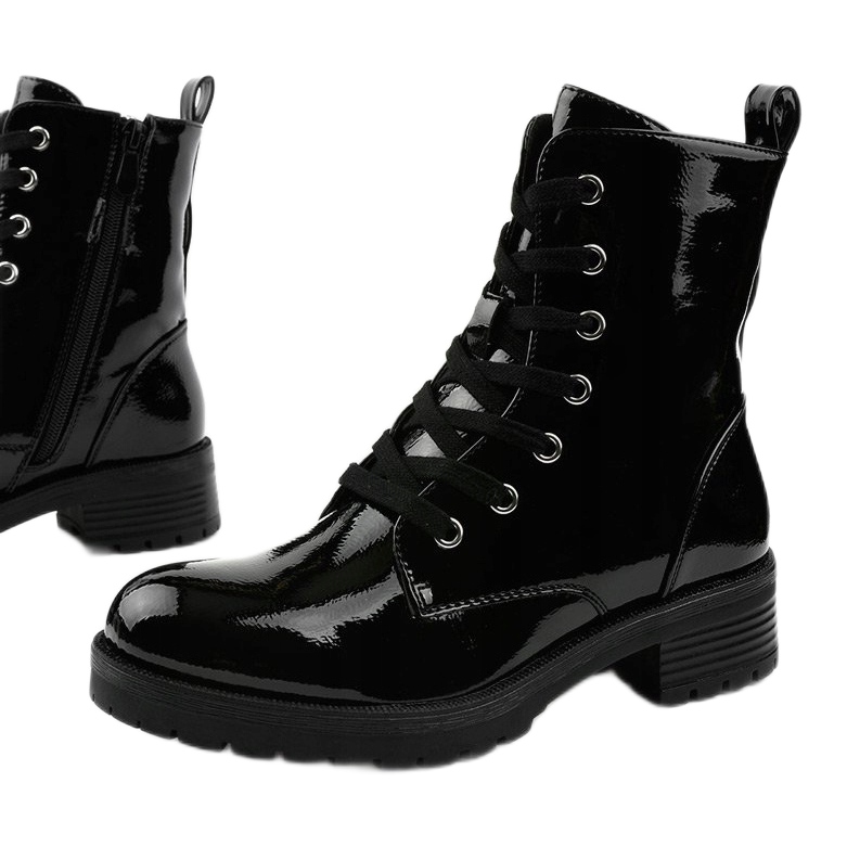 Black lacquered Slider boots 1