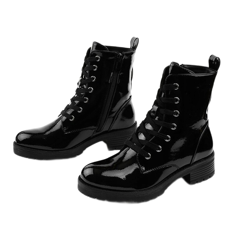 Black lacquered Slider boots 2