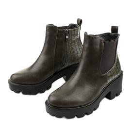Gray flat boots in eco-leather Established grey 2