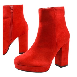 Red suede ankle boots on the Skye post 1