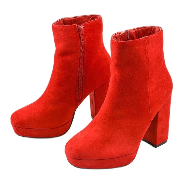 Red suede ankle boots on the Skye post 2