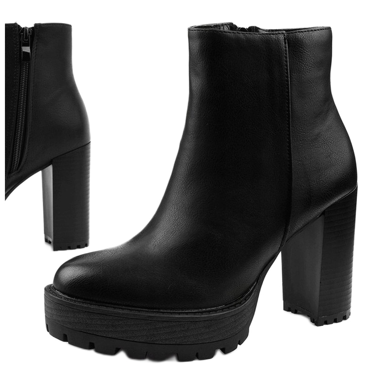 Black ankle boots with a Winiesh zipper 1