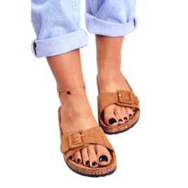 BUGO Women's Brown Slippers Buckle Adjustable Rosaline 3