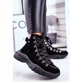 Women's Trekking Shoes Trappers Leather Suede Big Star GG274893 black 1
