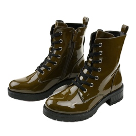 Green lacquered Slider boots 2