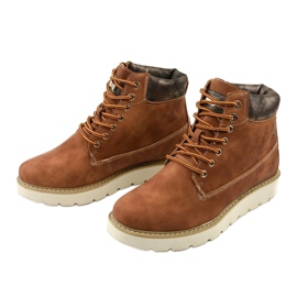 Camel laced boots Haireino brown 2