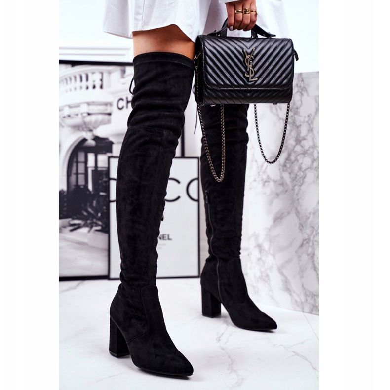 S.Barski Women's Boots On Heel Suede Black Milwa 2 S.Barski Women's Boots On Heel Suede Black Milwa 2