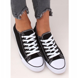 Classic black women's sneakers JD05 BLACK / WHITE 1