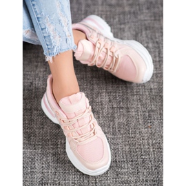 SHELOVET Fashionable Sports Shoes On The Platform pink 1
