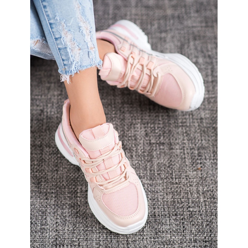 SHELOVET Fashionable Sports Shoes On The Platform pink 1