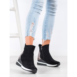 VINCEZA wedge boots black 1