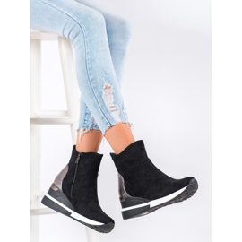 VINCEZA wedge boots black 2