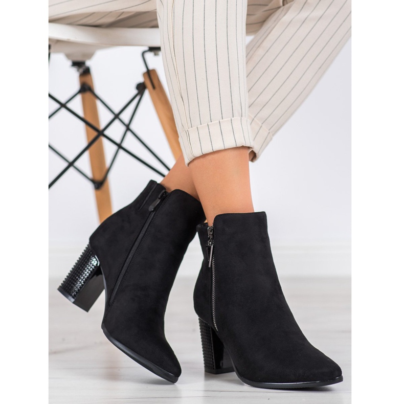 Suede boots with a zipper VINCEZA black 1