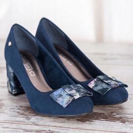 Filippo Comfortable pumps on a pillar navy blue blue 2 Filippo Comfortable pumps on a pillar navy blue blue 2