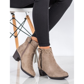 Kylie Beige boots with fringes 1