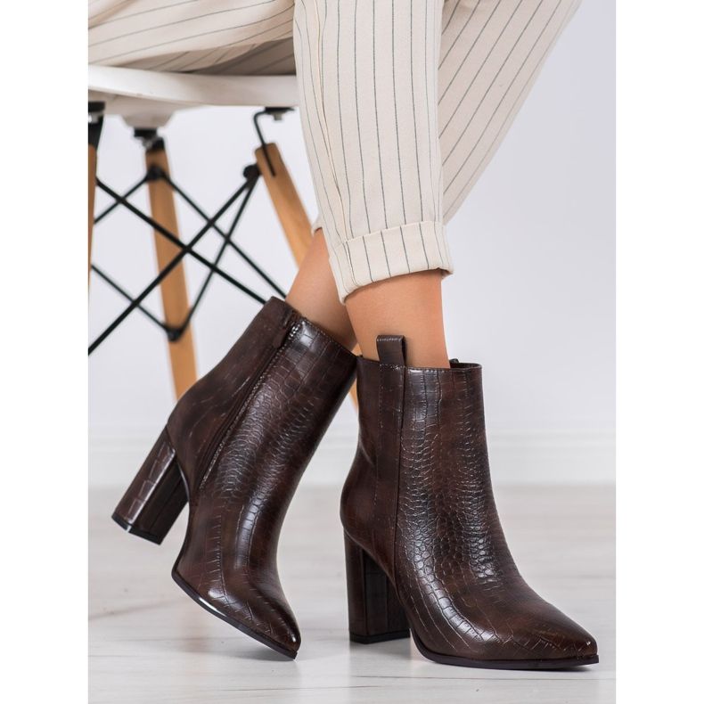 Seastar Stylish boots with a pattern brown 1