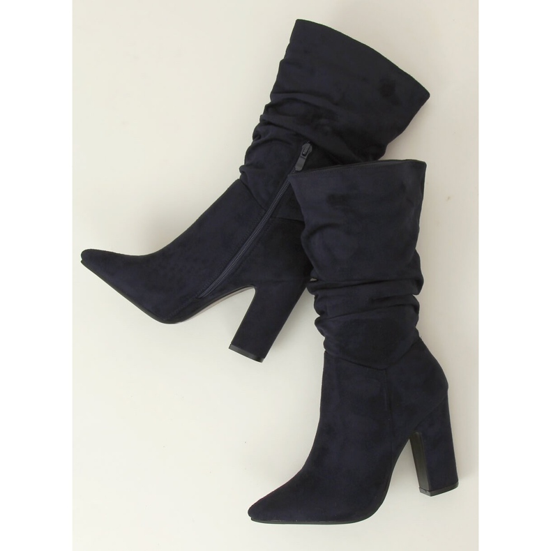 Navy blue high boots D7510 D.BLUE 1