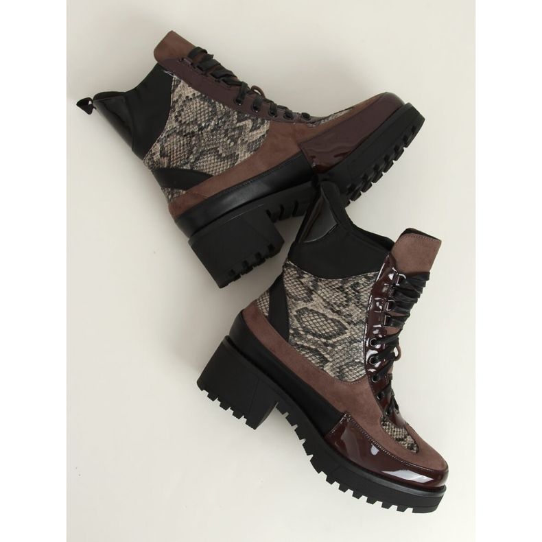High-soled shoes NS067 Snake brown 1
