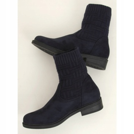 Boots with a sweater upper E2100 Navy navy blue 2