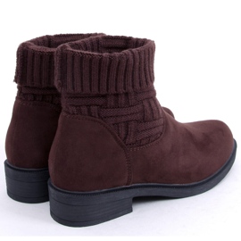 Boots with a sweater uppers brown E2100 Brown 2
