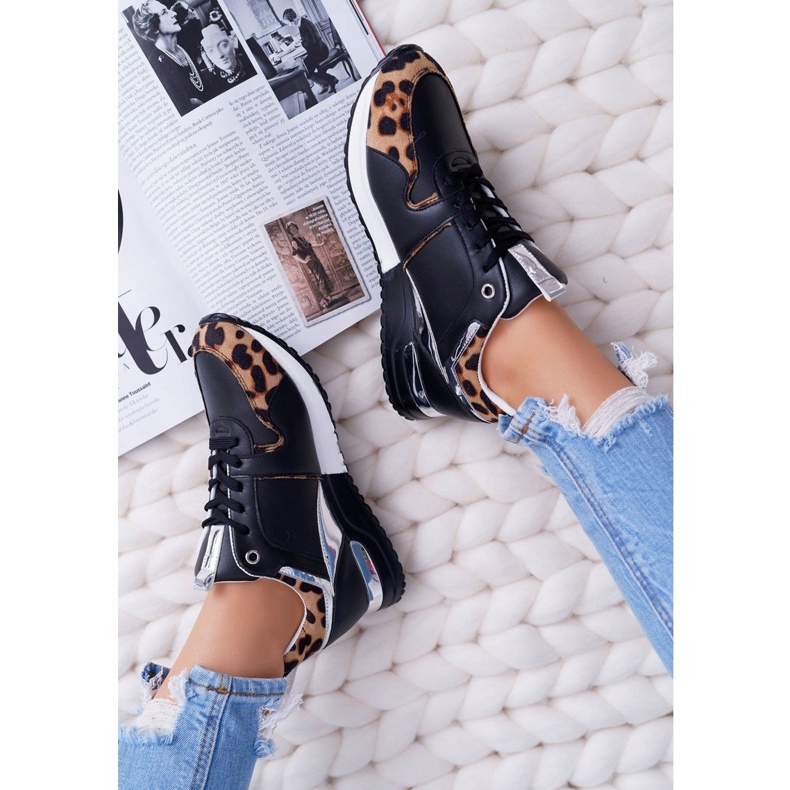Women's Sport Shoes With Leopard Pattern Black Fippo multicolored 1
