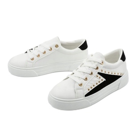 White classic sneakers with rhinestones A88-69 black 2