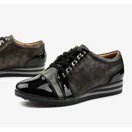 Black Fashionable Wedge Sneakers 15S8621 1
