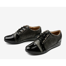 Black Fashionable Wedge Sneakers 15S8621 2