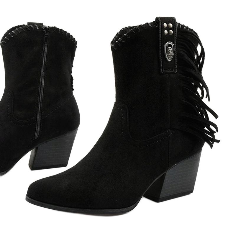 Black suede cowboy boots from Lamimeila 1