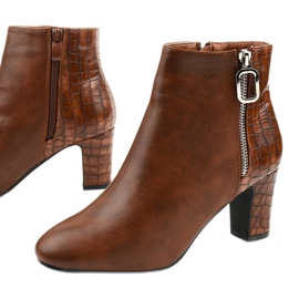 Brown ankle boots in eco-leather Caffton 1