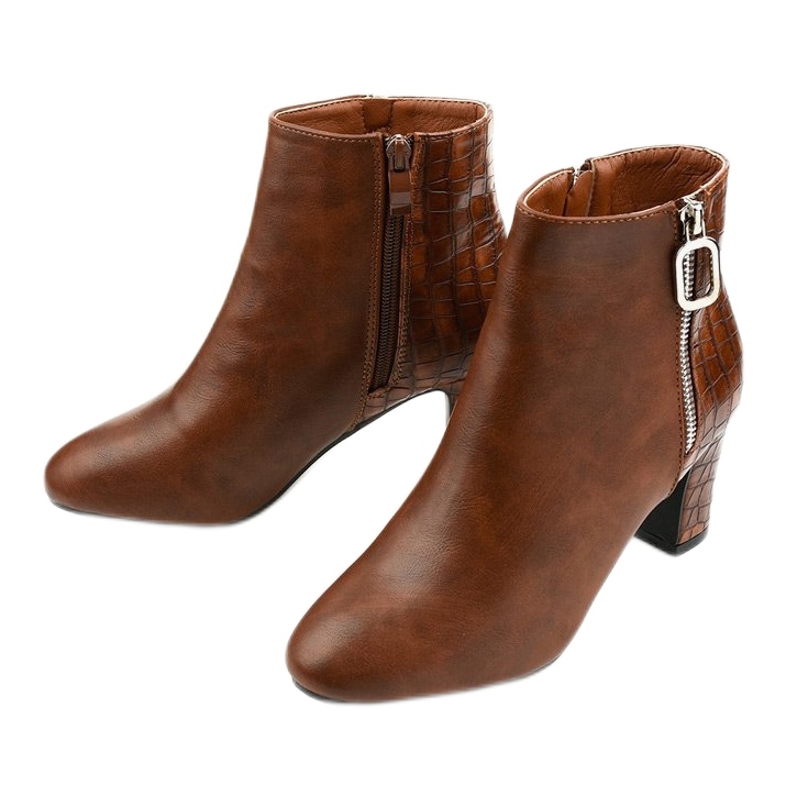 Brown ankle boots in eco-leather Caffton 2 Brown ankle boots in eco-leather Caffton 2