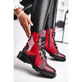 Women's Boots Leather Maciejka Burgundy 04184-23 / 00-3 red 1
