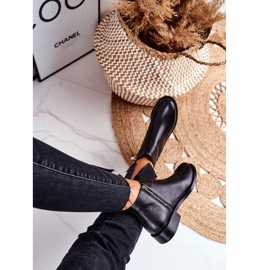 S.Barski Women's Boots Warm Chelsea Boots Flat Heel Leather Black Fernir 1