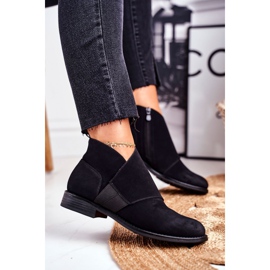 S.Barski Women's Boots Warm Chelsea Boots Flat Heel Black Sirro 1