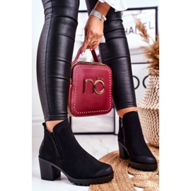S.Barski Women's Boots On Heel Warm Black Veronica 2